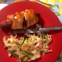 Chicken wrapped spicy sausage.|Garthoneさん