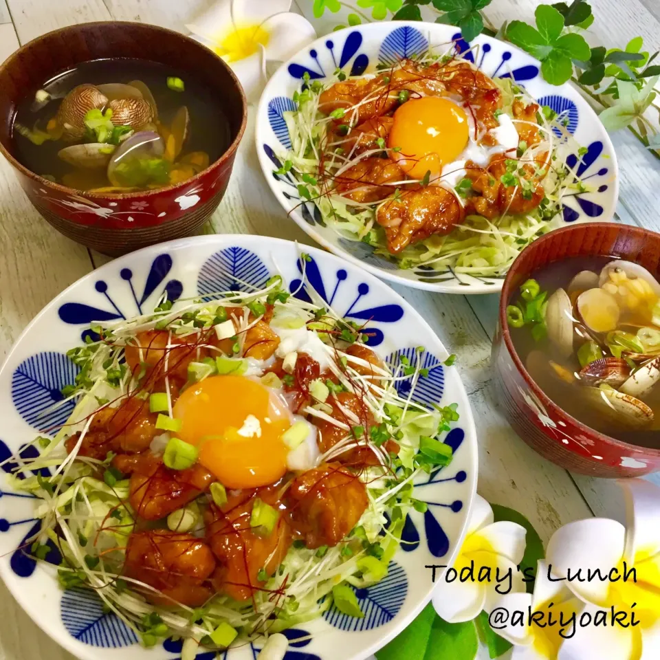 Snapdishの料理写真:照り焼きチキン丼|Akiyoෆ¨̮⑅さん