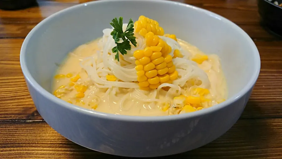 Snapdishの料理写真:豆乳コーンクリーム素麺|ankoさん