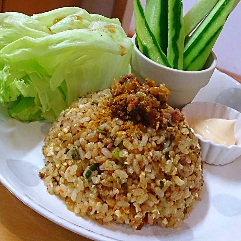 坦々肉味噌リメイク＊カレー炒飯|mi_neneco♪さん