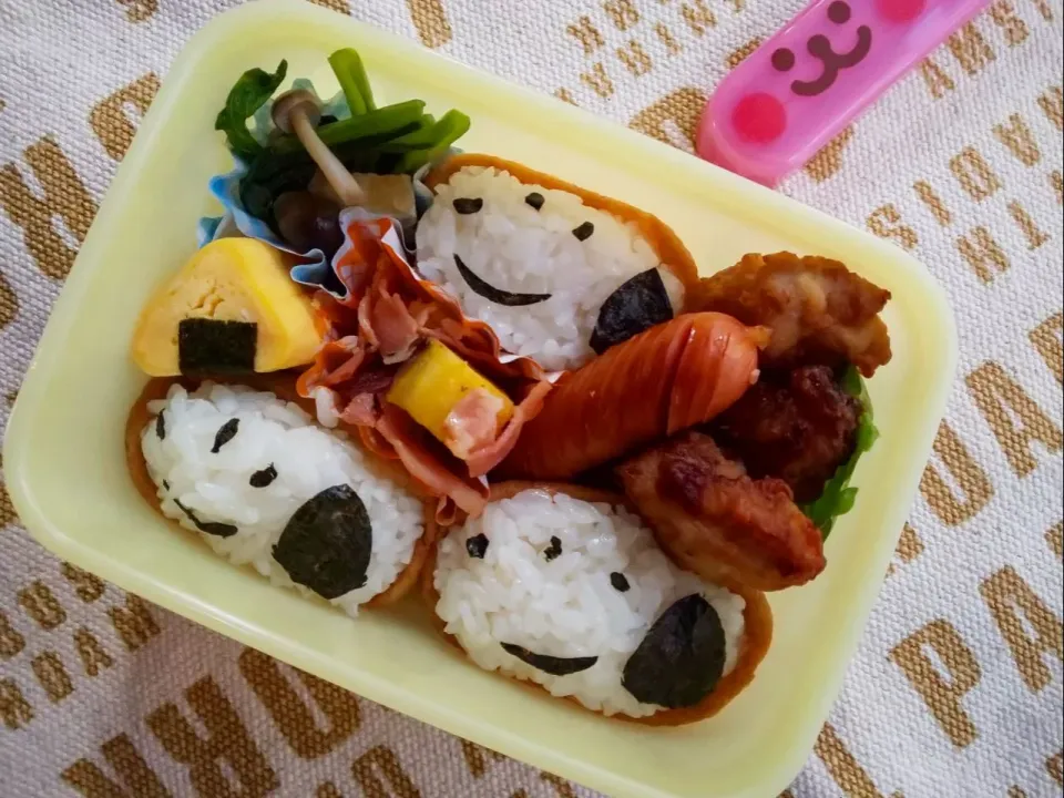 スヌーピーいなりの娘弁当〜牧くんのから揚げ入り〜 #キャラ弁 #おっさんずラブ飯|真希さん