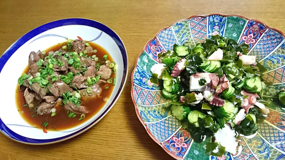 酢の物、鶏肝旨煮|Akiko Nakamotoさん