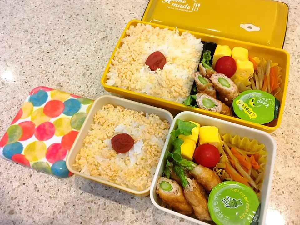 Snapdishの料理写真:18/08/30 パパ弁♪と娘のＪＣ弁当♡|ikukoさん