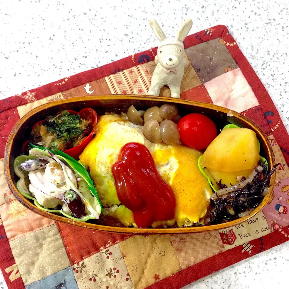 今日のお弁当😊 #わっぱ弁当  #夫弁当  #オムライス弁当|naonaomimichanさん