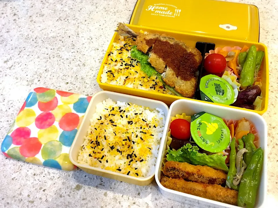 Snapdishの料理写真:18/08/31 パパ弁♪と娘のＪＣ弁当♡|ikukoさん