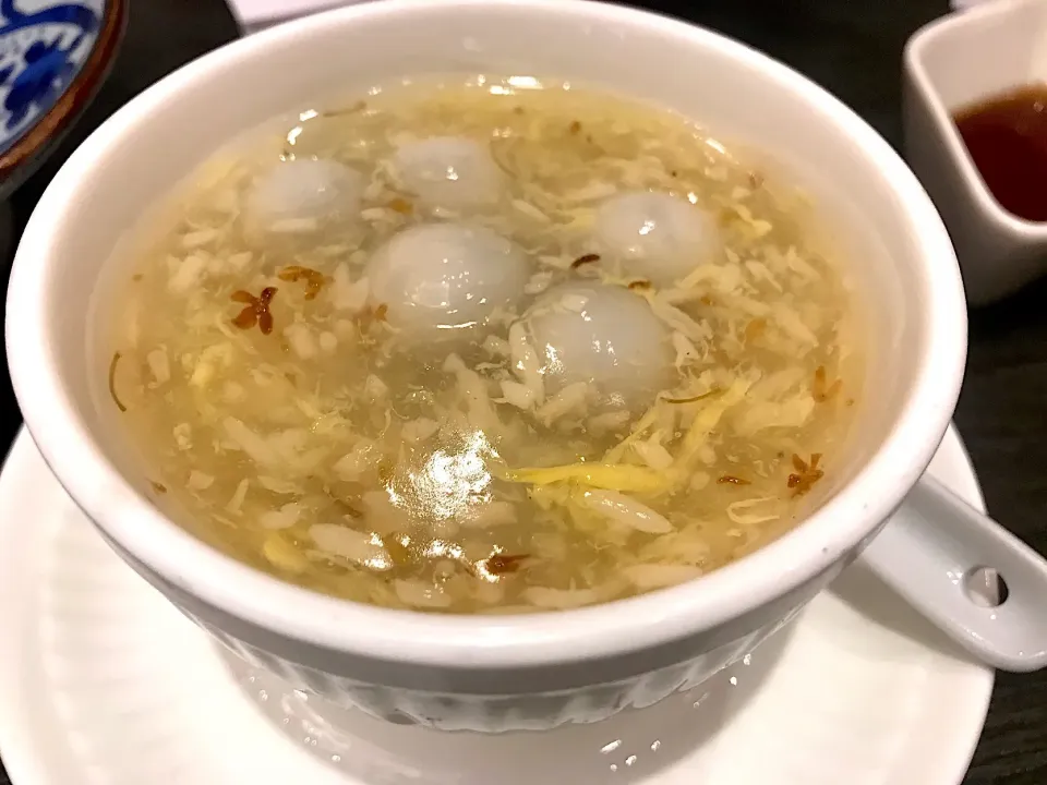 Glutinous rice balls, osmanthus, liquor soup|Sky Blueさん