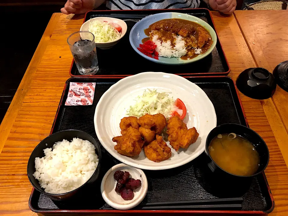 若鶏の唐揚げ定食とカツカレー＼(^o^)／|すかラインさん