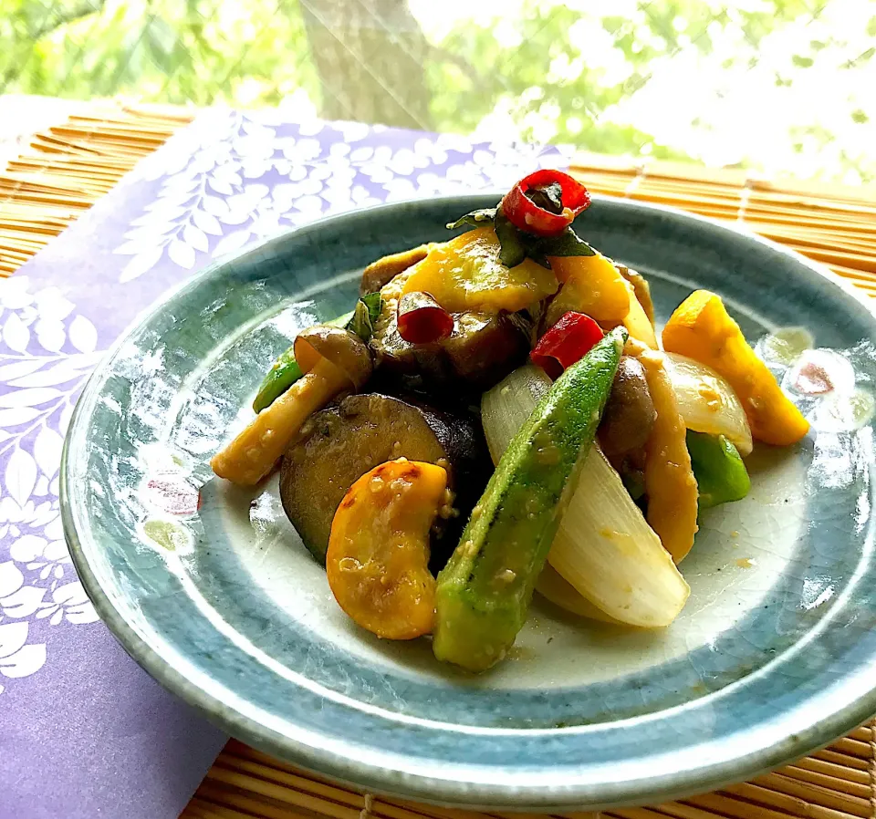 Snapdishの料理写真:昼ごはん  長野の夏と言えば、油味噌🍆|砂雪さん