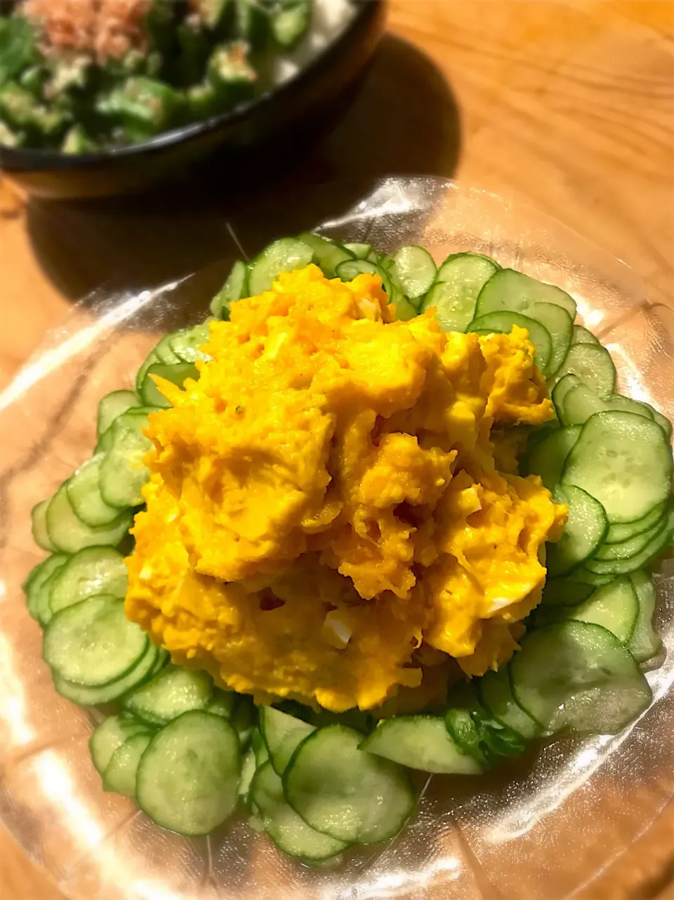 Snapdishの料理写真:カボチャと卵のスパイシーサラダ|Asako Kunoさん