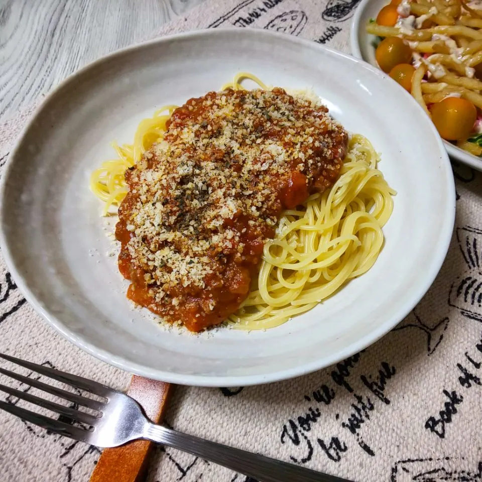 みったんのイタリアンおかずの素でミートソーススパゲッティ🍝|真希さん