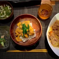 ウニ丼❤️肉じゃが|おさゆさん