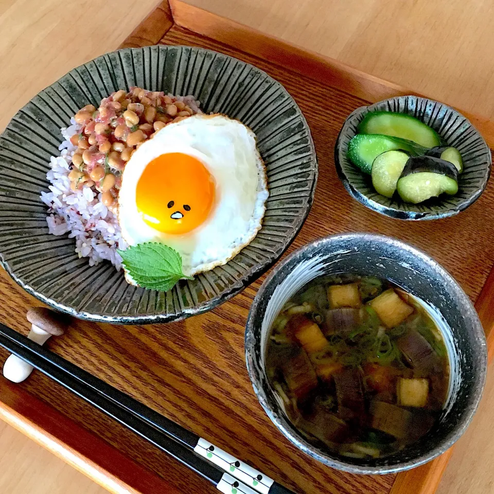 カリカリ梅入り納豆ごはん|jarinkoさん