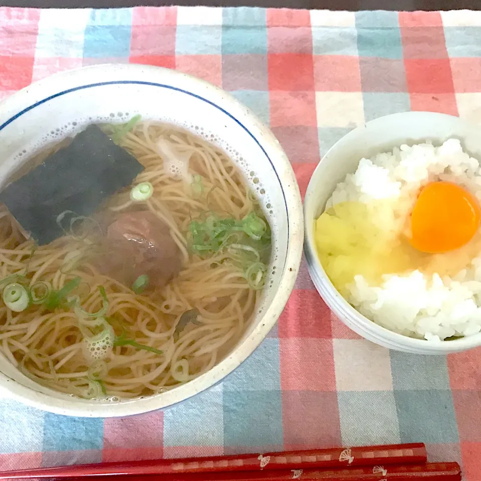 梅そうめんと卵かけご飯|純さん