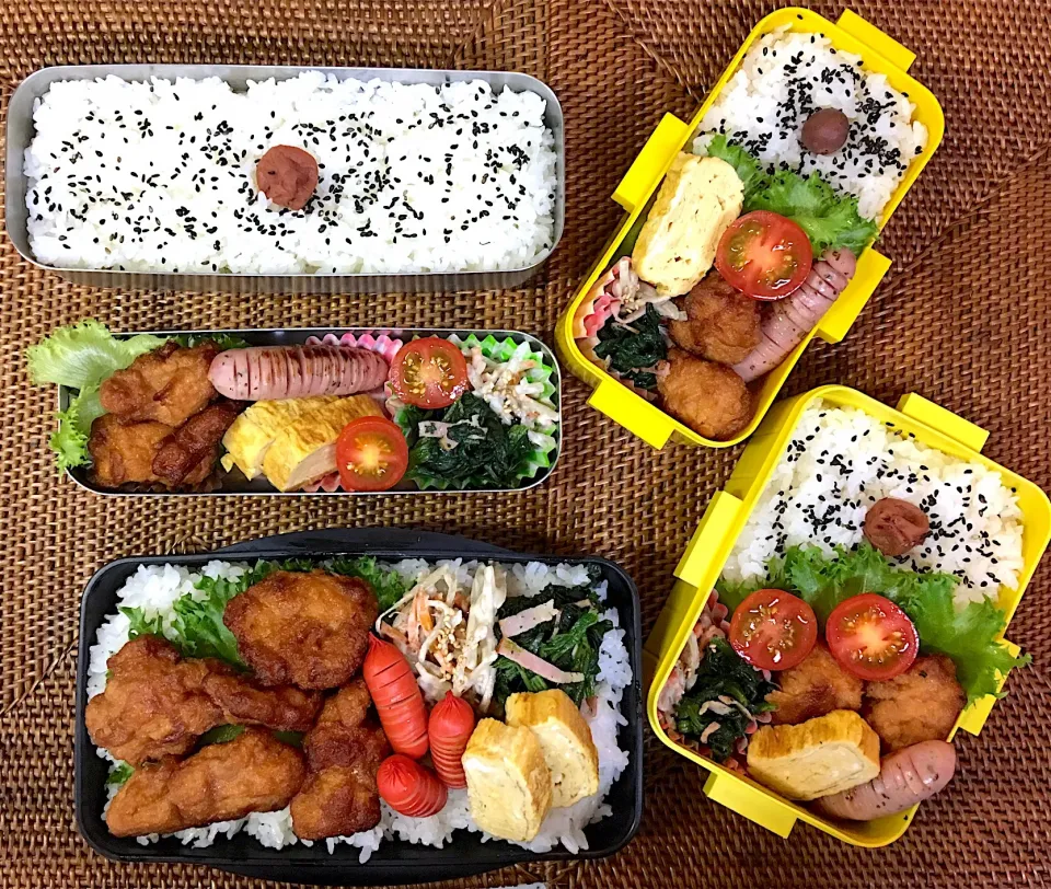 #中高生弁当  #父ちゃん弁当  #のっけ弁当 #唐揚げ弁当|よちこさん