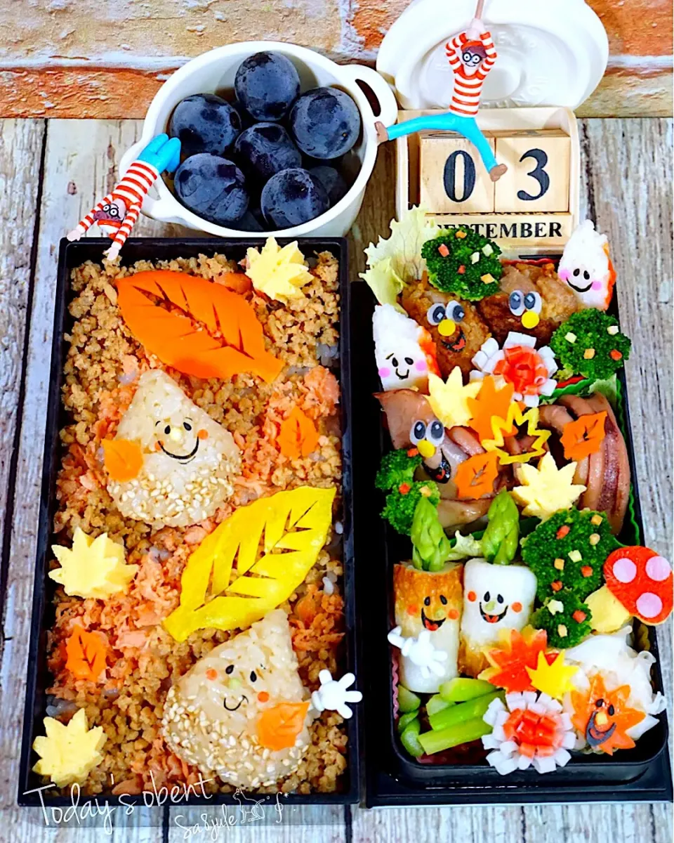 Snapdishの料理写真:紅葉🍁& 栗🌰 の秋お弁当🌈|La-Jule Sa8さん