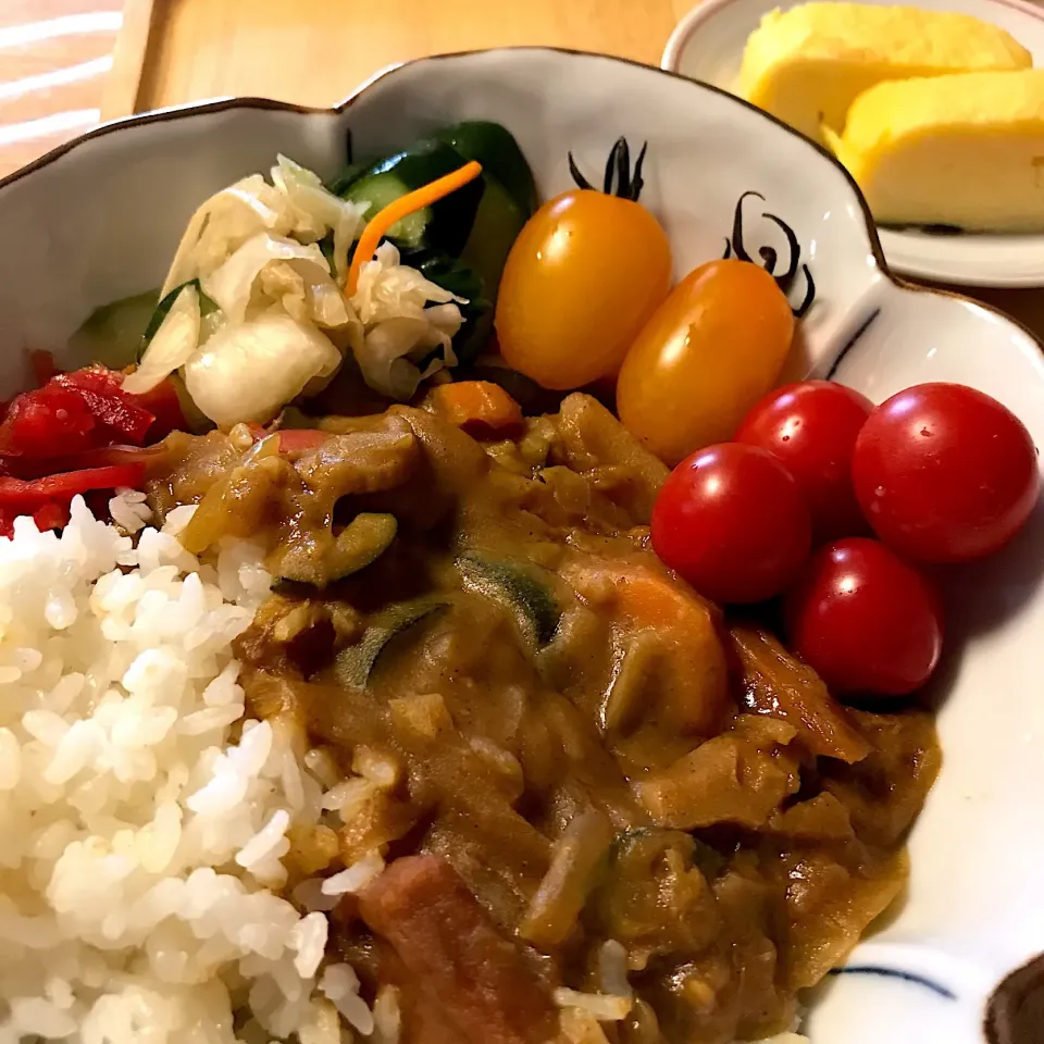 Snapdishの料理写真:残り物カレーは、漬物で。|momo2067さん