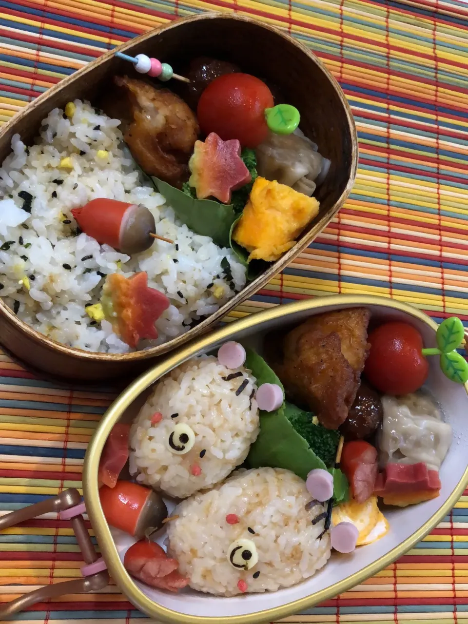 Snapdishの料理写真:リス🐿お握りお弁当
栗ごはんお弁当|Yuki Kawasumiさん