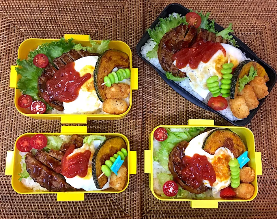 #中高生弁当  #父ちゃん弁当  #のっけ弁当  #ロコモコ風|よちこさん