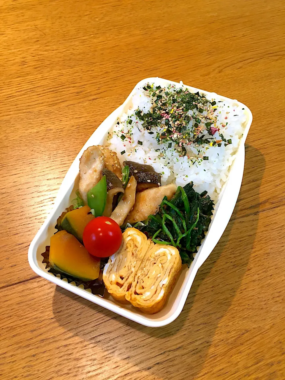 高校生息子のお弁当  ササミとエリンギの中華炒め|まつださんさん