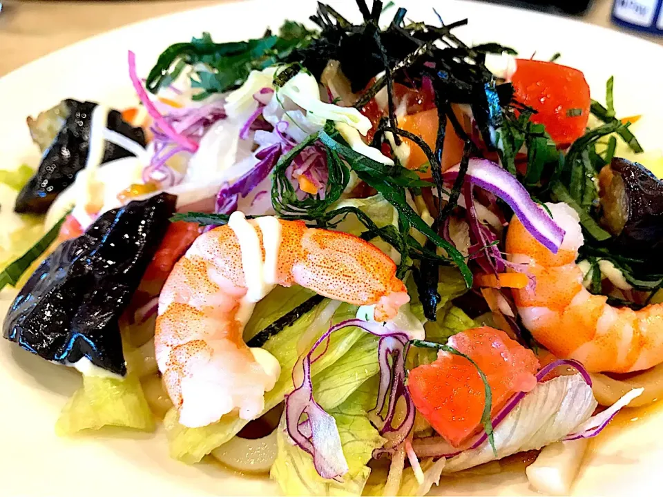 海老と彩り野菜のサラダうどん
Shrimp and colored vegetables salad udon 😋❤️✨|Liezlさん