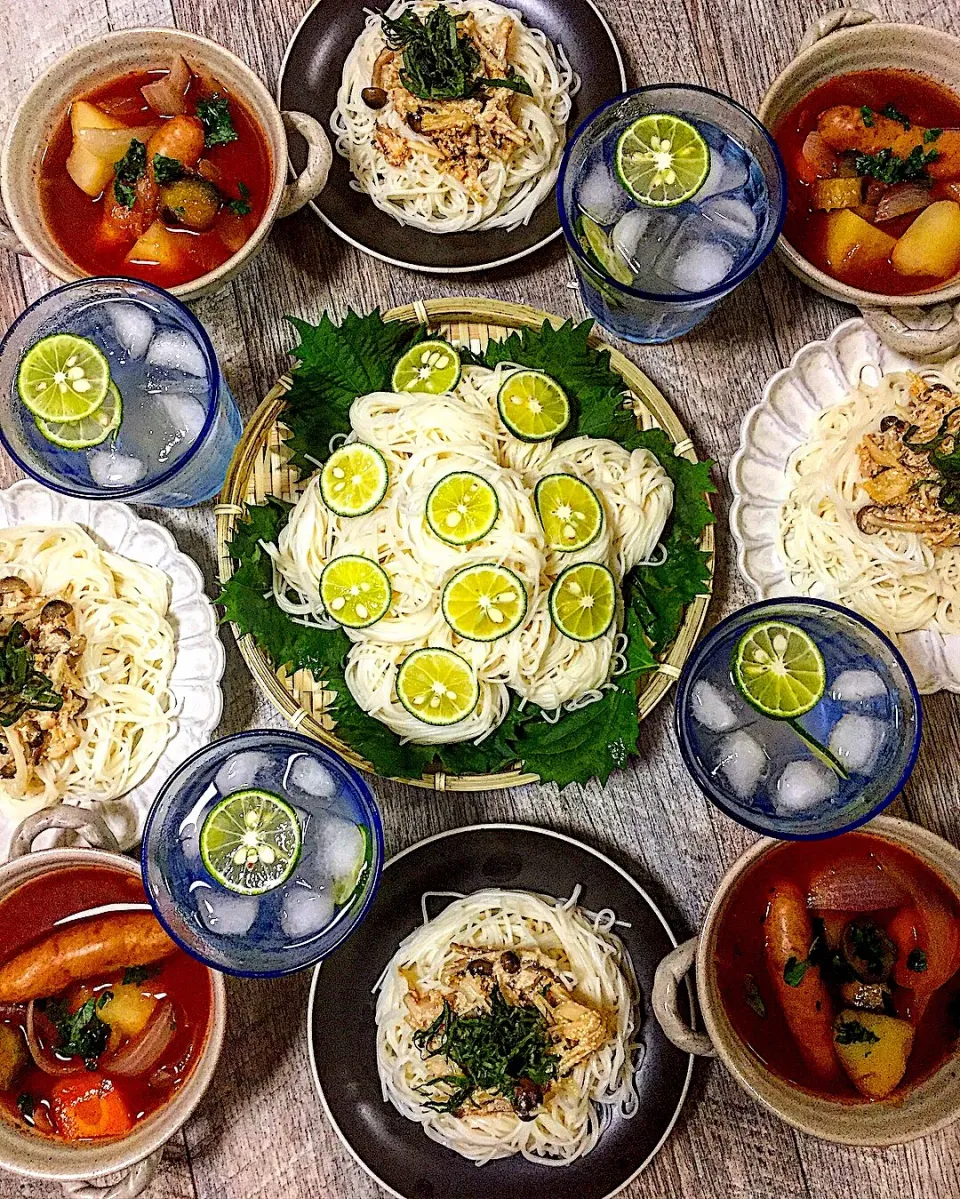 たらこキノコ素麺
ポトフにつけ素麺|あつみんさん