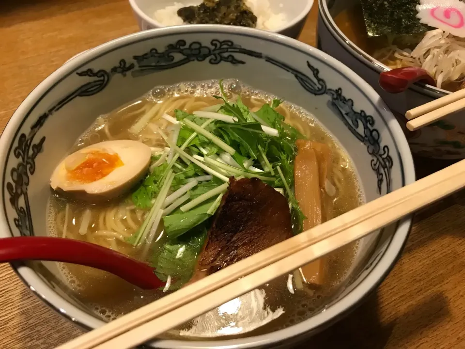 Snapdishの料理写真:9月5日晩ご飯。六三六で煮干し塩ラーメン🍜|あやさん