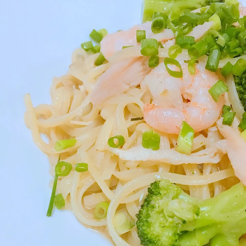 海老と鳥ささみの柚子胡椒パスタ|〆さん