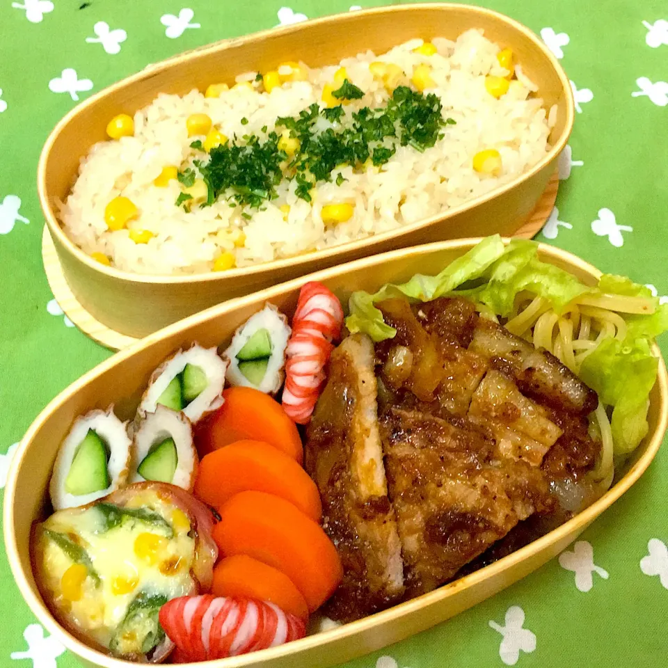 ポークチャップ弁当 #わっぱ弁当 #中学生弁当 #剣道部弁当 これでも #女子弁 #おべんたぐらむ #オベンタグラム|Yukiyo  Aoyamaさん