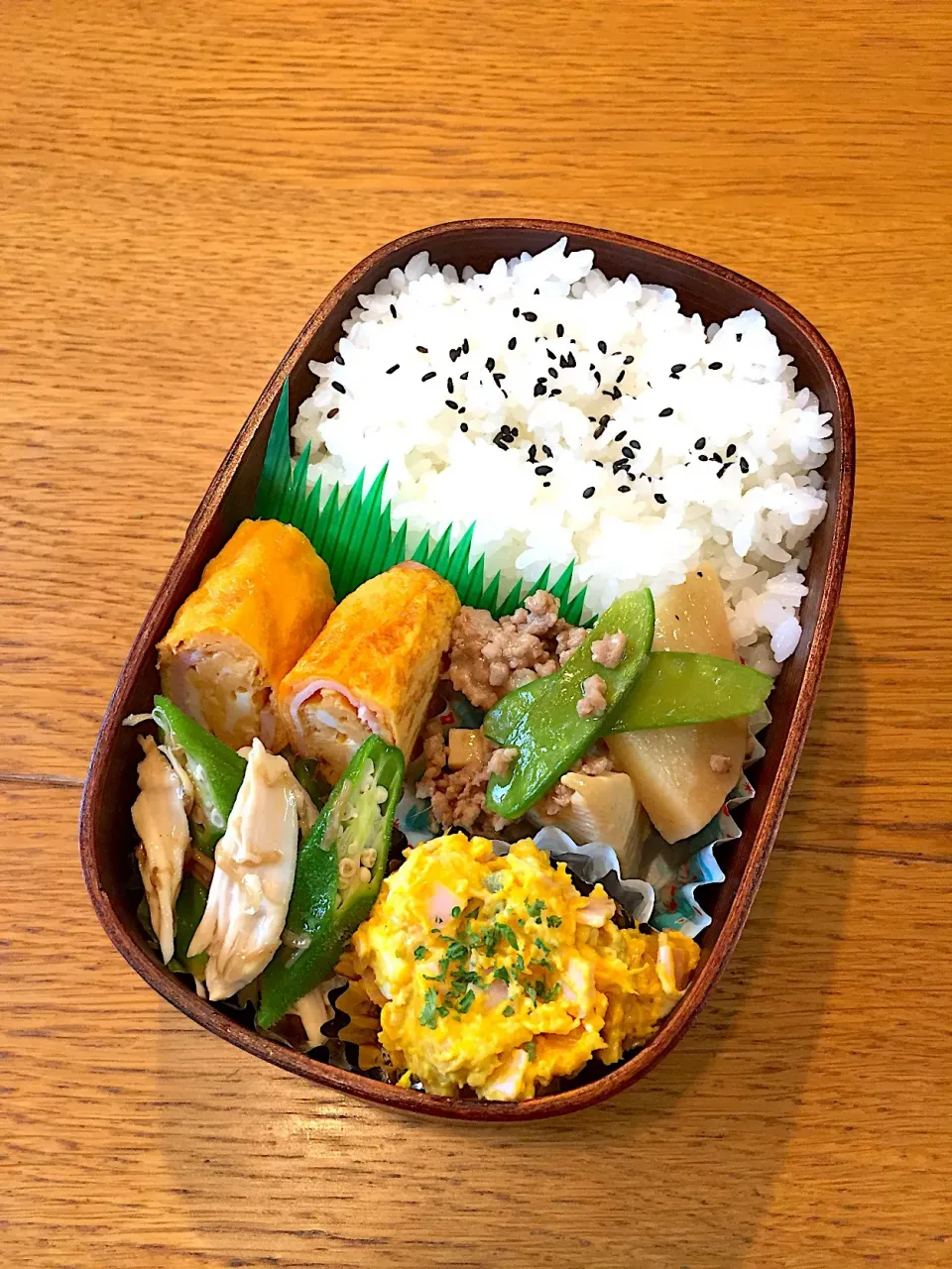 高校生息子のお弁当  筍そぼろあん #わっぱ弁当|まつださんさん