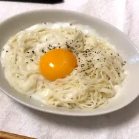 そうめんカルボナーラもどき|よもぎさん