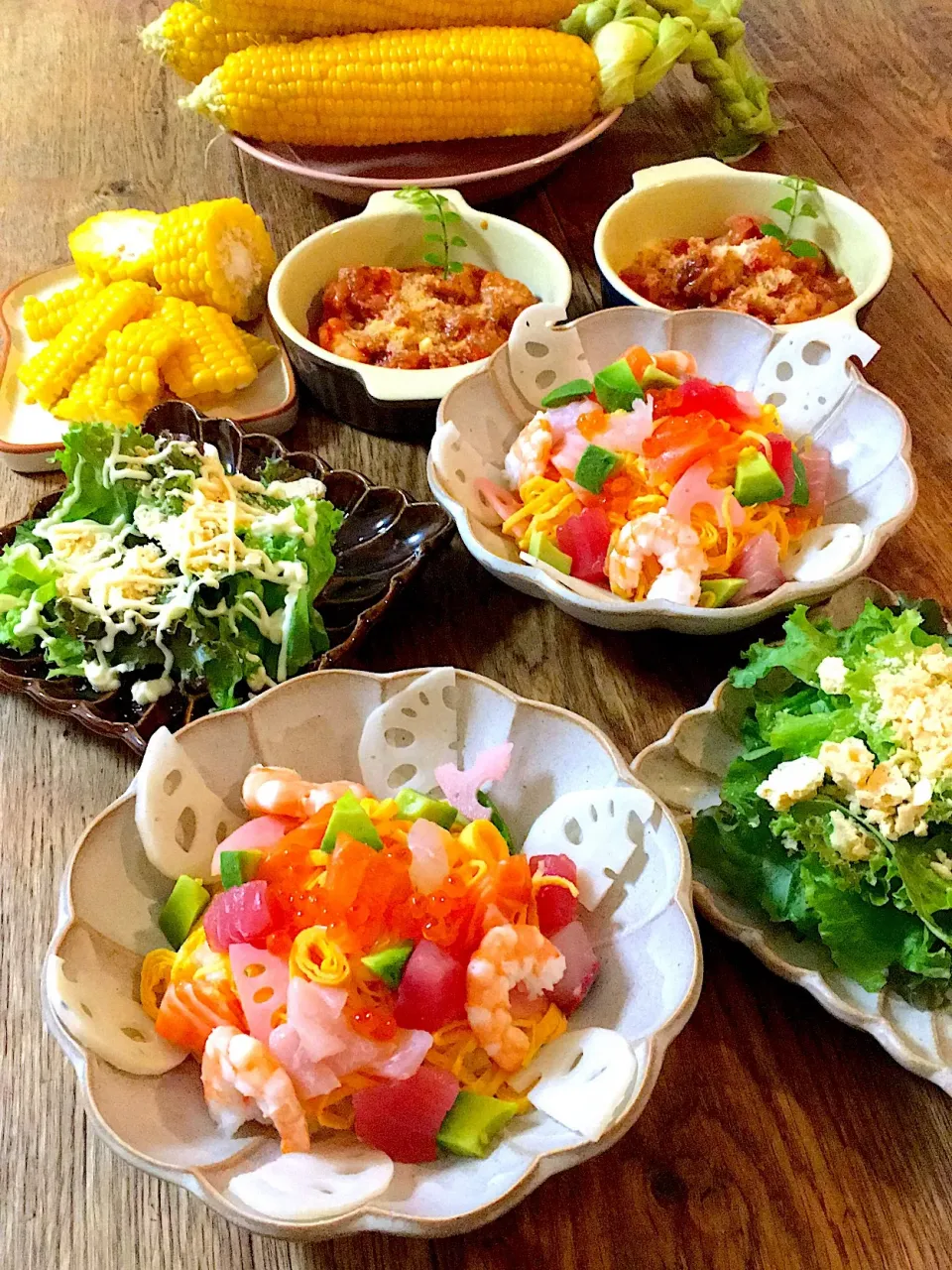 ちらし寿司〜チキンのトマト煮🍅
子供ごはん〜💕|加藤よしえさん