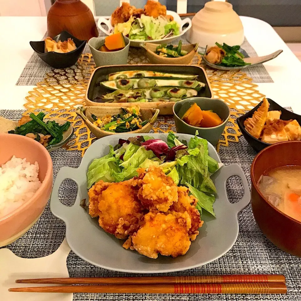 お米の友の夕飯♡|まぁちゃんさん