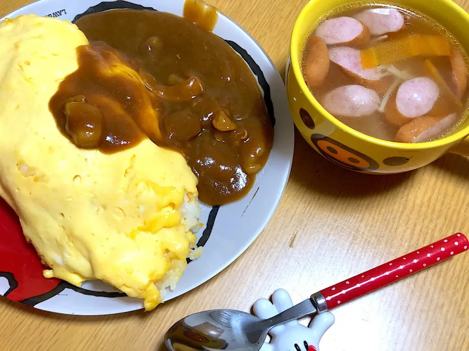 9.6 dinner
❤︎ オムカレー
❤︎ 生姜スープ|Kana ❤︎さん