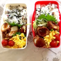 女子高生弁当 #二人分  #昨日の残り物 #ささみカツ#卵サラダ|Eriko  Naraさん