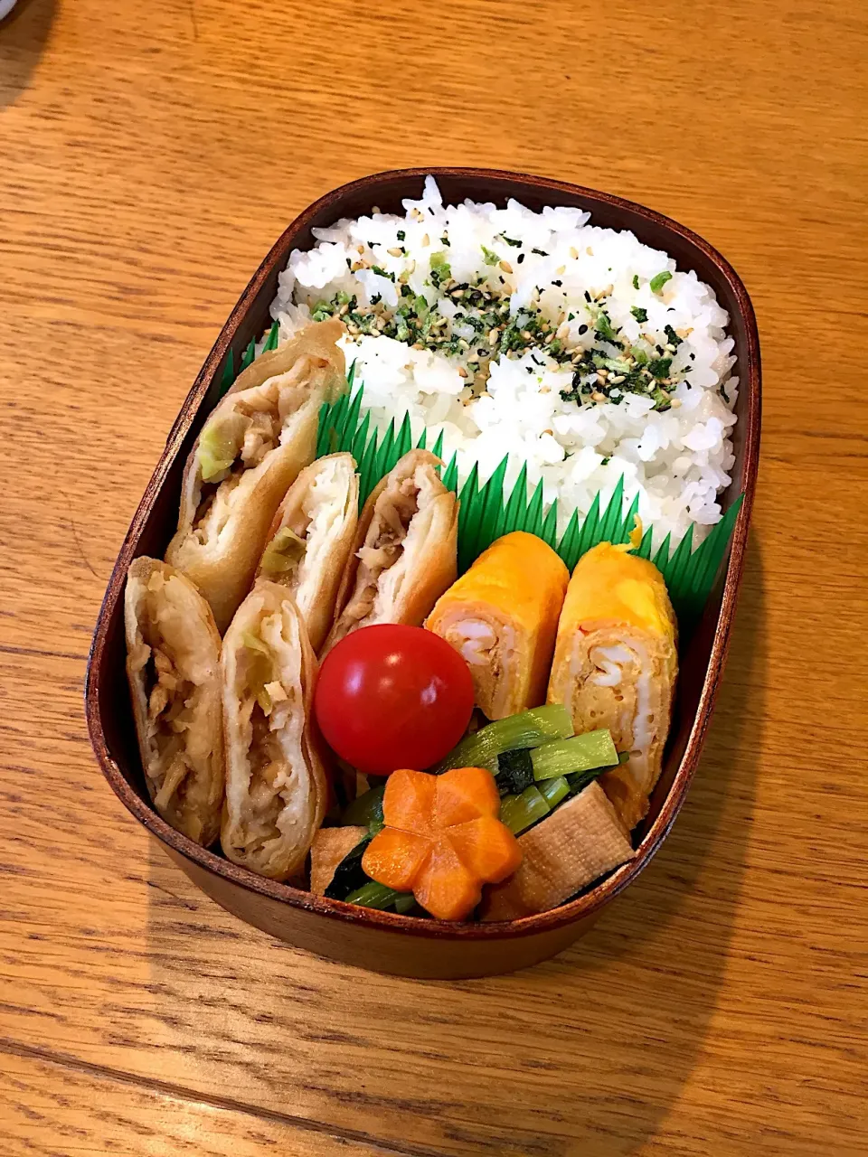 高校生息子のお弁当  春巻き #わっぱ弁当|まつださんさん