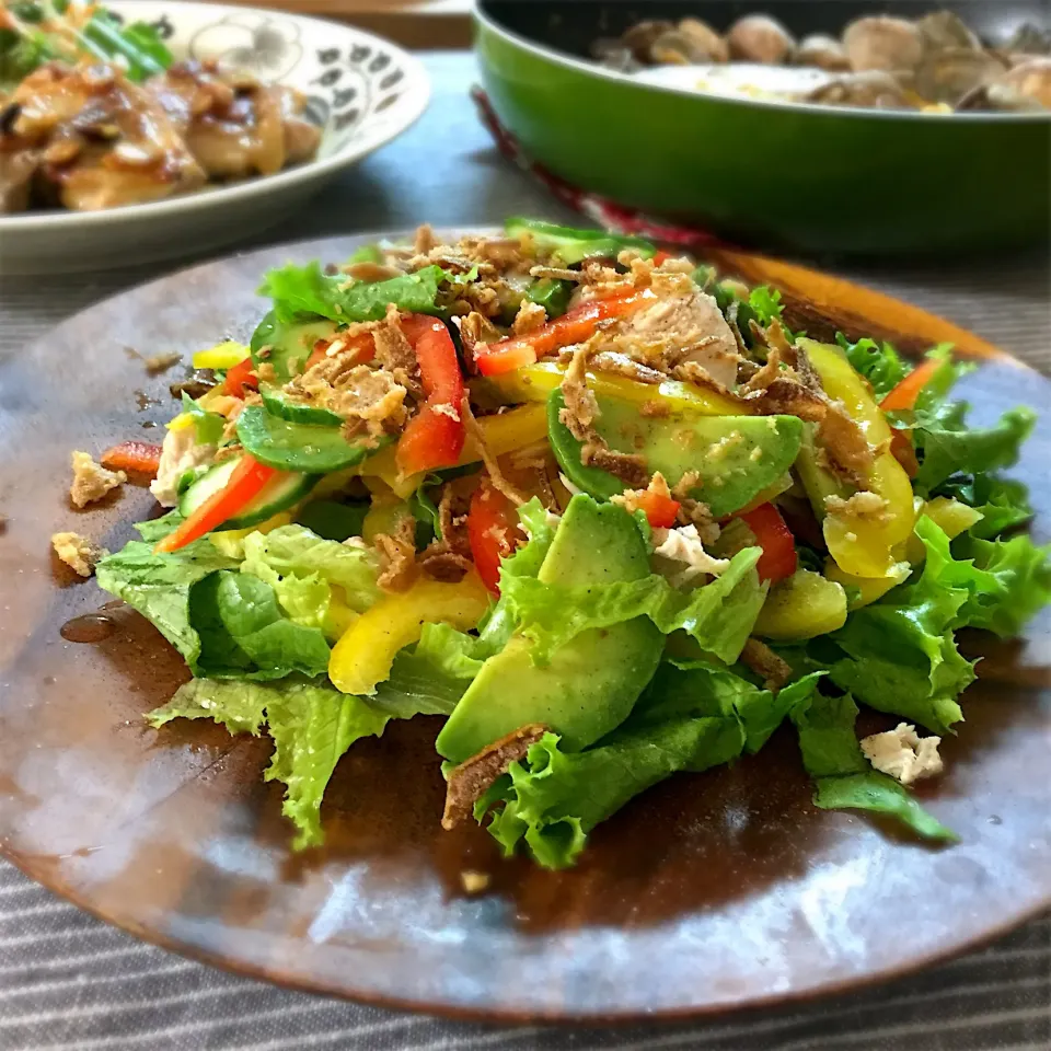 チキンと野菜のカラフルサラダ🥗|ゆかりさん