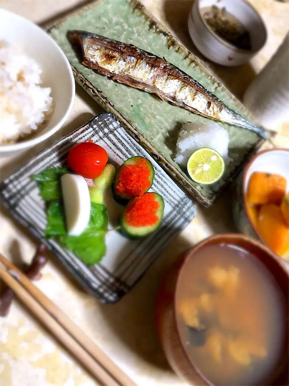 Snapdishの料理写真:秋刀魚の塩焼き|MIEKO 沼澤三永子さん