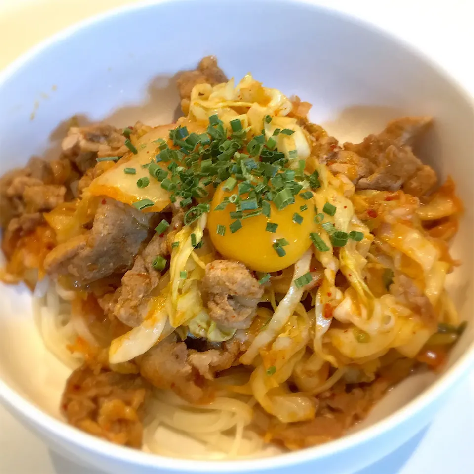 豚キムチキャベツぶっかけうどん|Nayutaさん