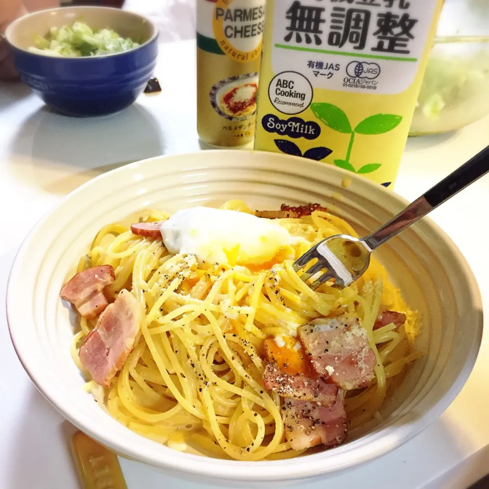 Snapdishの料理写真:#豆乳カルボナーラ  #マルサンアイ|nokorinさん