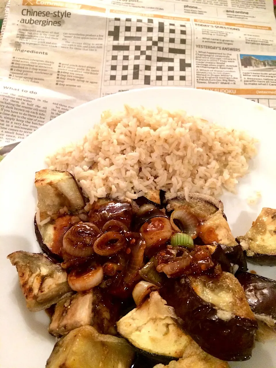 Snapdishの料理写真:Chinese-style aubergines (Morning Star Commie Chef recipe)|Nick Hiderさん