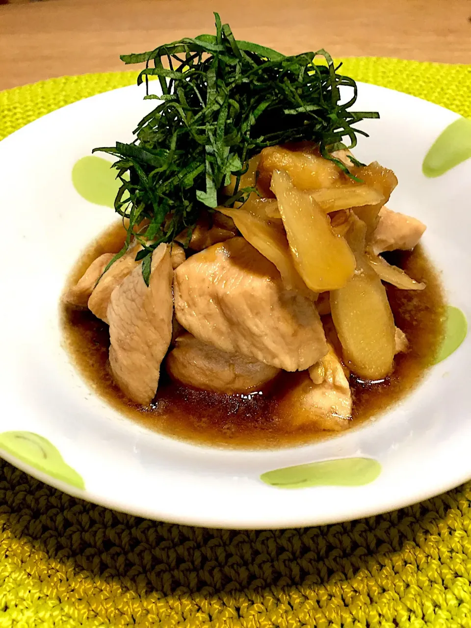 七海さんの料理 新生姜と鶏の煮もの 焼き万願寺添え|パセリんさん