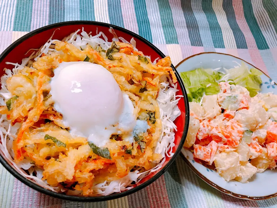 🍀かき揚げ天丼 温玉のせ
🍀ポテトサラダ|🍀ミィーナ🍀さん