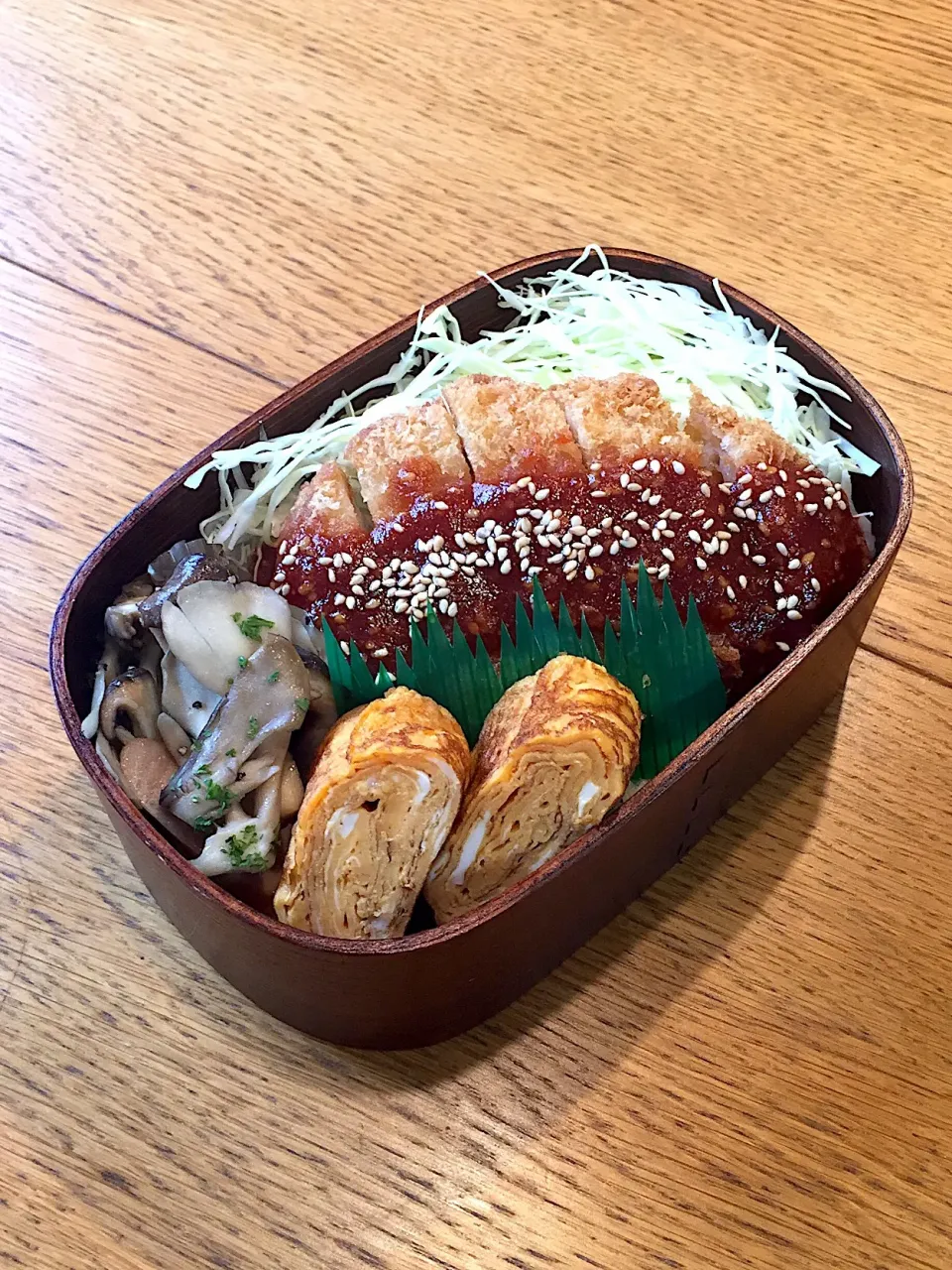 高校生息子のお弁当  ソースカツ丼 #わっぱ弁当|まつださんさん