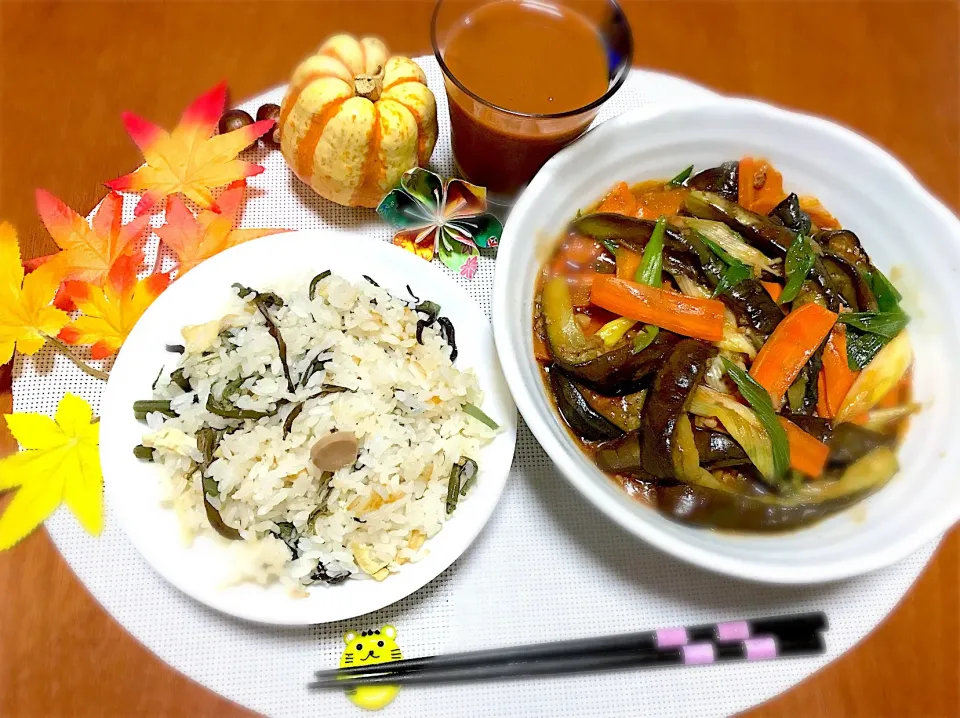 麻婆茄子&炊き込みご飯(^o^)|バシュランさん