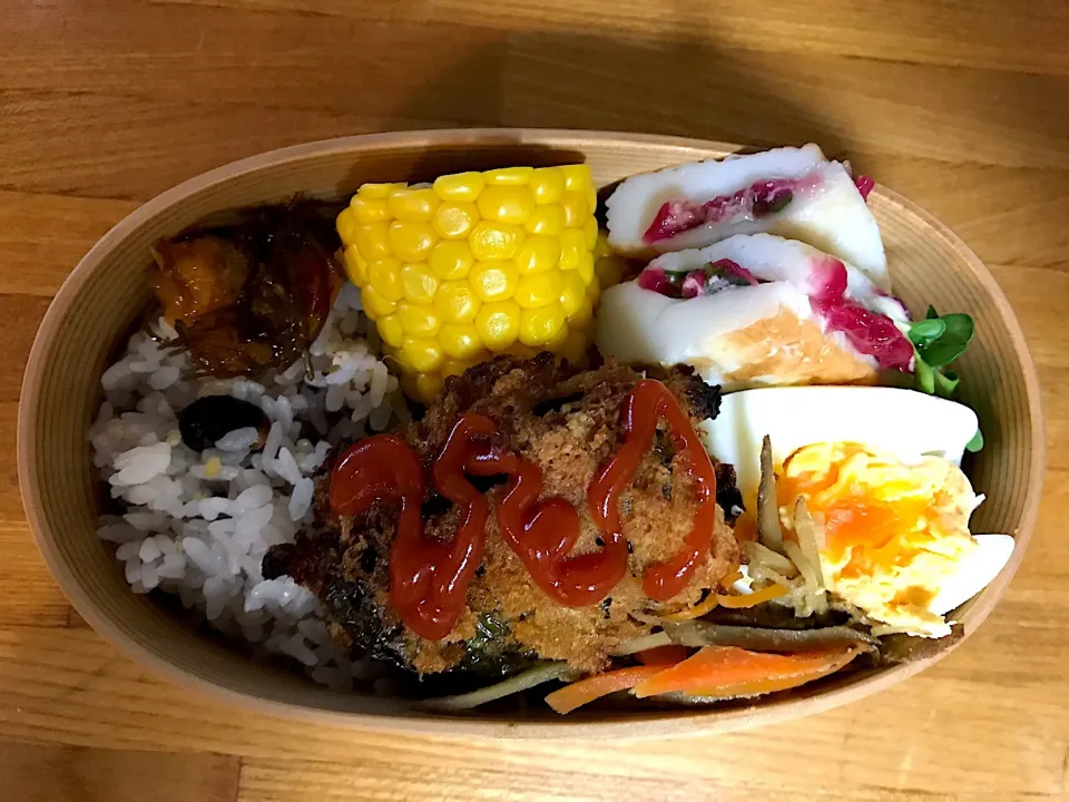 Snapdishの料理写真:#お弁当  #曲げわっぱ弁当  #和食  #曲げわっぱ  #ピーマンの肉詰め|いちごさん