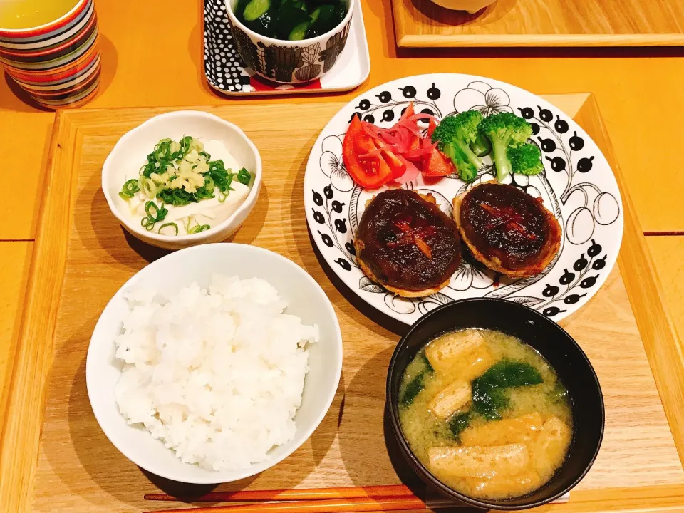 Snapdishの料理写真:椎茸の肉詰め定食|tocoさん