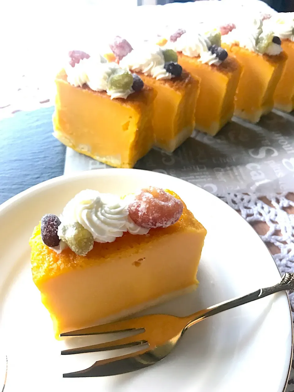 🎃バターナッツかぼちやプリンケーキ🍰  ケーキなのプリンなの？ #南瓜プリン|とんちんさん