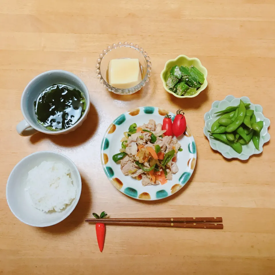 肉野菜炒め
オクラのごま和え|ちゃみこさん