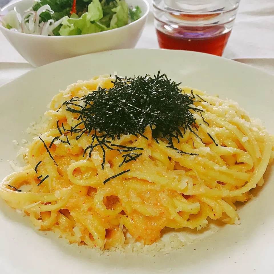 明太豆乳パスタ #パスタ #生パスタ #リングイネ #豆乳|momo31omomさん