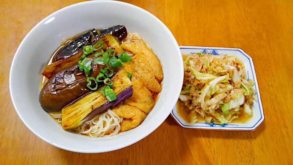 ９月５日　なすそうめん　白菜とツナのおかかぽん酢和え|いもこ。さん